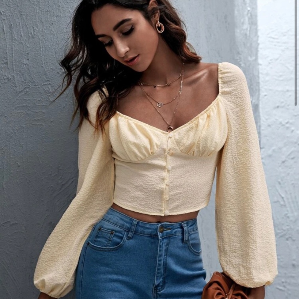 Cream Babydoll Top
